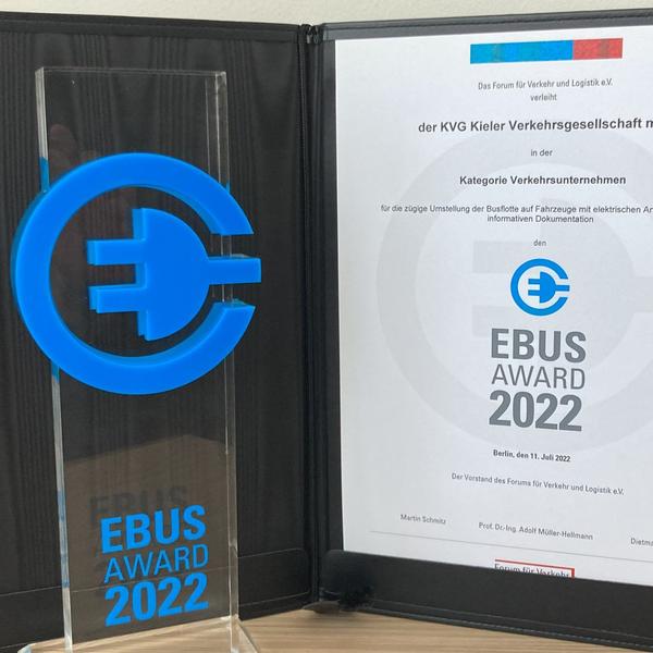 EBUS Award 2022 für die KVG Kieler Verkehrsgesellschaft